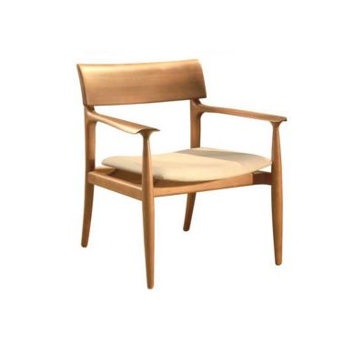Cadeira Carol com Encosto de Madeira com Braço